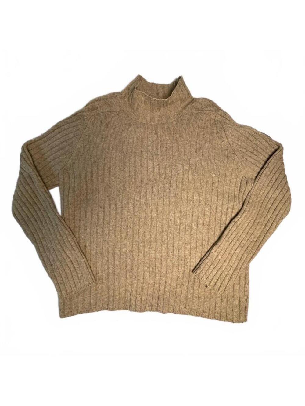 Abercrombie & Fitch Muscle Sweater Mens XL Brown Ribbed Mock Neck Wool Blend - Picture 2 of 9